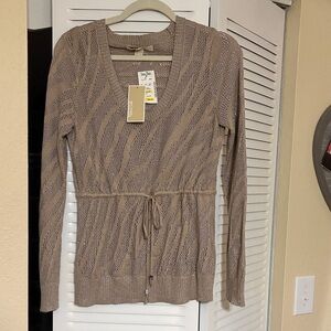 Michael Kors Taupe V-Neck Sweater